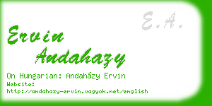 ervin andahazy business card